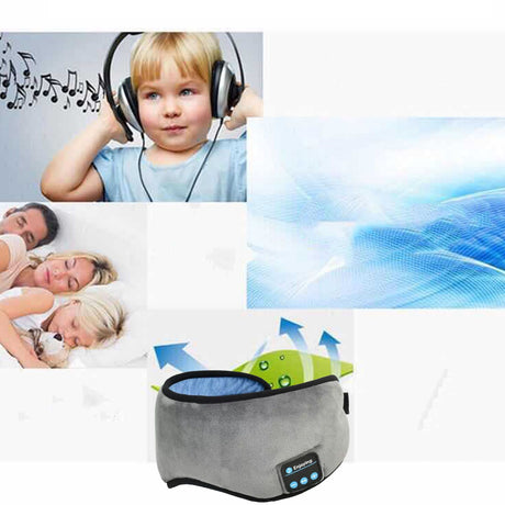 Smart Eye Mask Wireless Bluetooth 5.0 Music Communication Light Shading for Sleep Grey