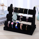 Velvet Jewelry Tower 3 Layers Watch Bracelet Holder Necklace Jewelry Display Stand Black Jewelry Stand