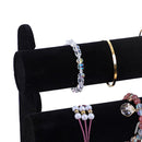 Velvet Jewelry Tower 3 Layers Watch Bracelet Holder Necklace Jewelry Display Stand Black Jewelry Stand