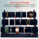 Velvet Jewelry Tower 3 Layers Watch Bracelet Holder Necklace Jewelry Display Stand Black Jewelry Stand