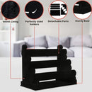 Velvet Jewelry Tower 3 Layers Watch Bracelet Holder Necklace Jewelry Display Stand Black Jewelry Stand