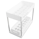 Slide Out Storage Baskets ABS Under Sink Organizer Cabinet Sliding Drawers for Kitchen Bathroom Cosmetic Storage White