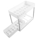 Slide Out Storage Baskets ABS Under Sink Organizer Cabinet Sliding Drawers for Kitchen Bathroom Cosmetic Storage White