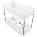Slide Out Storage Baskets ABS Under Sink Organizer Cabinet Sliding Drawers for Kitchen Bathroom Cosmetic Storage White