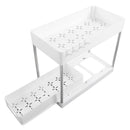 Slide Out Storage Baskets ABS Under Sink Organizer Cabinet Sliding Drawers for Kitchen Bathroom Cosmetic Storage White