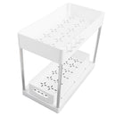 Slide Out Storage Baskets ABS Under Sink Organizer Cabinet Sliding Drawers for Kitchen Bathroom Cosmetic Storage White