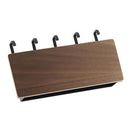 Japanese Wall Mounted Key Holder Wood with 5 Hooks Punch Free Multifunction Key Hanger for Home Walnut Color