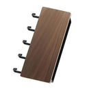 Japanese Wall Mounted Key Holder Wood with 5 Hooks Punch Free Multifunction Key Hanger for Home Walnut Color