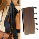 Japanese Wall Mounted Key Holder Wood with 5 Hooks Punch Free Multifunction Key Hanger for Home Walnut Color