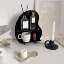 Cosmetic Storage Rack Makeup Shelf Organizer for Bathroom Bedroom Dressing Room Desk Black S