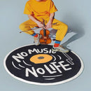 Water Absorbent Mat Retro CD Disk Design Anti Slip Thick Soft Imitation Cashmere Home Bathroom Mat Type 1 60x60cm