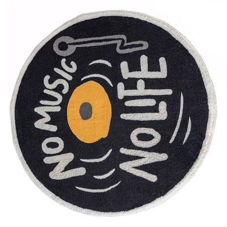 Water Absorbent Mat Retro CD Disk Design Anti Slip Thick Soft Imitation Cashmere Home Bathroom Mat Type 1 100x100cm