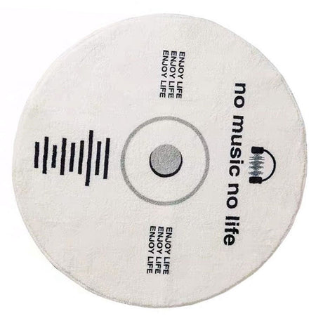 Water Absorbent Mat Retro CD Disk Design Anti Slip Thick Soft Imitation Cashmere Home Bathroom Mat Type 2 60x60cm