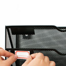 5 Tier Wall File Organizer Vertical Placement Glossy Edges Wall Mount File Holder with Hanging Hole for Office Black