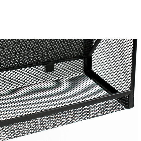 5 Tier Wall File Organizer Vertical Placement Glossy Edges Wall Mount File Holder with Hanging Hole for Office Black