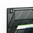 5 Tier Wall File Organizer Vertical Placement Glossy Edges Wall Mount File Holder with Hanging Hole for Office Black