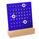 Wooden Kids Calendar DIY Hand Operated Develop Planning Skills Perpetual Calendar for Home Blue