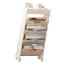 Classroom Bookshelf Multilayer with Universal Wheel Book Storage Shelving for Living Room