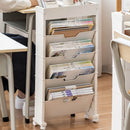 Classroom Bookshelf Multilayer with Universal Wheel Book Storage Shelving for Living Room