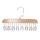 Multifunctional Hanger Punch Free with 8 Hooks Wood and Stainless Steel Cap Holder for Student Dormitory Khaki