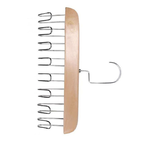 Multifunctional Hanger Punch Free with 8 Hooks Wood and Stainless Steel Cap Holder for Student Dormitory Khaki