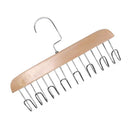 Multifunctional Hanger Punch Free with 8 Hooks Wood and Stainless Steel Cap Holder for Student Dormitory Khaki