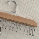 Multifunctional Hanger Punch Free with 8 Hooks Wood and Stainless Steel Cap Holder for Student Dormitory Khaki