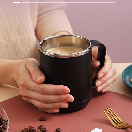 Coffee Mug 460ml 304 Stainless Steel Liner Leakproof Elegant Portable Mug for Outdoor Activities Black
