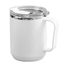 Coffee Mug 460ml 304 Stainless Steel Liner Leakproof Elegant Portable Mug for Outdoor Activities White