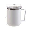 Coffee Mug 460ml 304 Stainless Steel Liner Leakproof Elegant Portable Mug for Outdoor Activities White