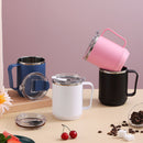 Coffee Mug 460ml 304 Stainless Steel Liner Leakproof Elegant Portable Mug for Outdoor Activities Pink