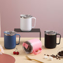 Coffee Mug 460ml 304 Stainless Steel Liner Leakproof Elegant Portable Mug for Outdoor Activities Pink