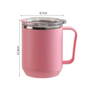 Coffee Mug 460ml 304 Stainless Steel Liner Leakproof Elegant Portable Mug for Outdoor Activities Pink