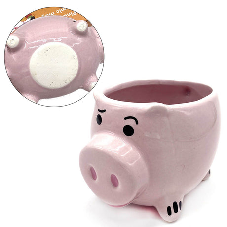 3D Pig Coffee Mug Novelty Pink Cute Pig Ceramic Coffee Tea Mug Funny Porcelain Water Cup for Home Indoor