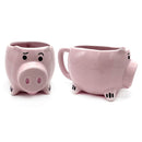 3D Pig Coffee Mug Novelty Pink Cute Pig Ceramic Coffee Tea Mug Funny Porcelain Water Cup for Home Indoor