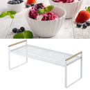 Cabinet Storage Shelf Rack Layered Storage Easy to Install Multifunction Counter Organizer Shelf for Seasoner Bowl Large White
