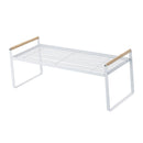 Cabinet Storage Shelf Rack Layered Storage Easy to Install Multifunction Counter Organizer Shelf for Seasoner Bowl Small White