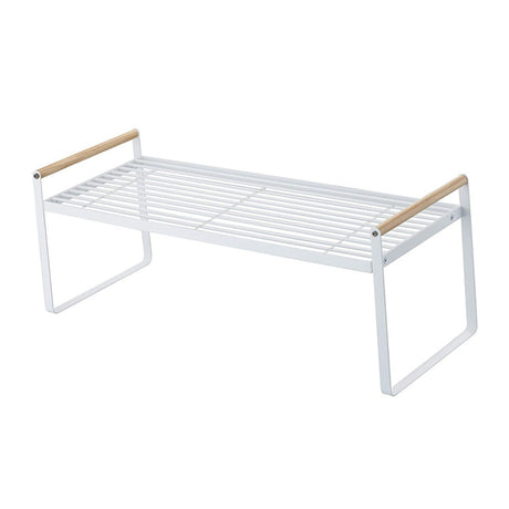 Cabinet Storage Shelf Rack Layered Storage Easy to Install Multifunction Counter Organizer Shelf for Seasoner Bowl Small White