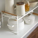 Cabinet Storage Shelf Rack Layered Storage Easy to Install Multifunction Counter Organizer Shelf for Seasoner Bowl Small White
