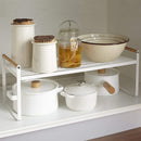 Cabinet Storage Shelf Rack Layered Storage Easy to Install Multifunction Counter Organizer Shelf for Seasoner Bowl Small White