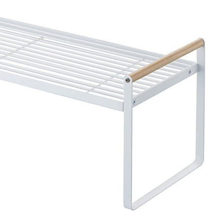 Cabinet Storage Shelf Rack Layered Storage Easy to Install Multifunction Counter Organizer Shelf for Seasoner Bowl Small White