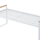 Cabinet Storage Shelf Rack Layered Storage Easy to Install Multifunction Counter Organizer Shelf for Seasoner Bowl Small White