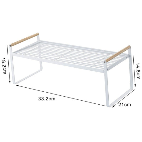 Cabinet Storage Shelf Rack Layered Storage Easy to Install Multifunction Counter Organizer Shelf for Seasoner Bowl Small White
