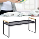 Cabinet Storage Shelf Rack Layered Storage Easy to Install Multifunction Counter Organizer Shelf for Seasoner Bowl Small Black