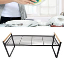 Cabinet Storage Shelf Rack Layered Storage Easy to Install Multifunction Counter Organizer Shelf for Seasoner Bowl Large Black