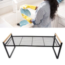 Cabinet Storage Shelf Rack Layered Storage Easy to Install Multifunction Counter Organizer Shelf for Seasoner Bowl Large Black