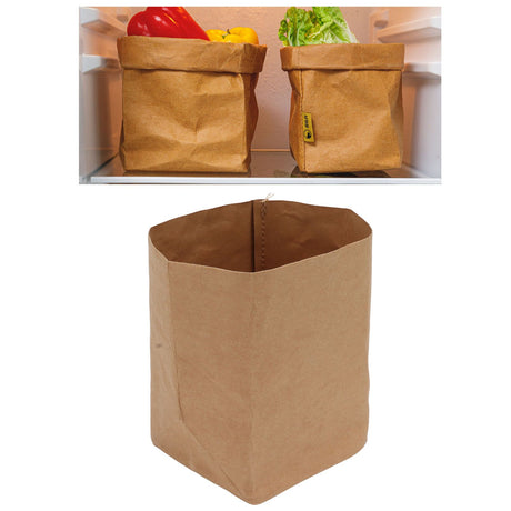Washed Kraft Paper Bag Waterproof Flowerpot Food Storage Bag for Holding Food Fruits Vegetables Household Sundries XL