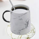 7PCS Drink Coaster Reversible Leather Round Platinum Marble Appearance 10cm Cup Mat for Home