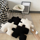 Plush Throw Pillow Ultra Soft Cushion Puzzle Special Shaped for Sofa Bed Window Home Decor Black