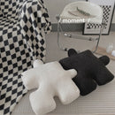 Plush Throw Pillow Ultra Soft Cushion Puzzle Special Shaped for Sofa Bed Window Home Decor White